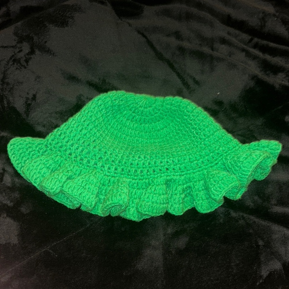 Green Crochet Kids Hat
